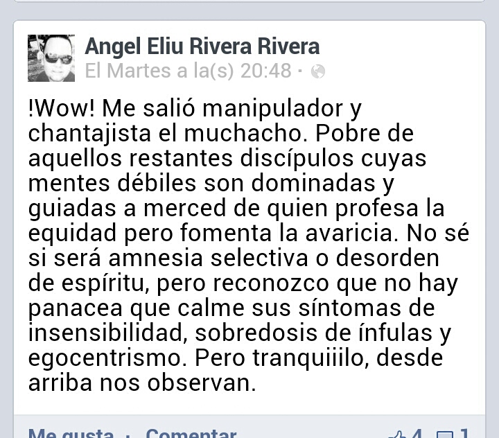 MENSAJE DE ANGEL ELIUT RIVERA
