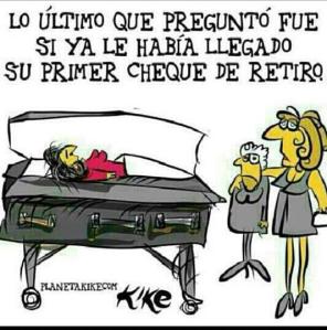 CARICATURA EL CHEQUE DEL RETIRO