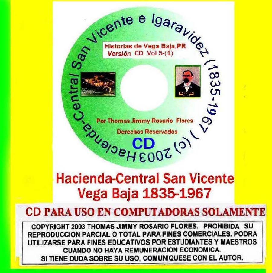 Historias de Vega Baja Vol. 5 Cd Hacienda San Vicente e Igaravides