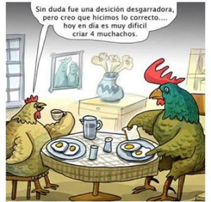 CHISTE CRUEL GALLINA Y CUATRO HUEVOS