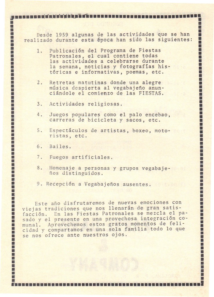 PROGRAMA FIESTAS PATRONALES 197316