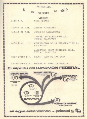 PROGRAMA FIESTAS PATRONALES 197320