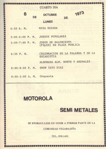 PROGRAMA FIESTAS PATRONALES 197323