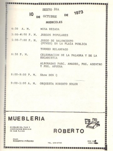 PROGRAMA FIESTAS PATRONALES 197325