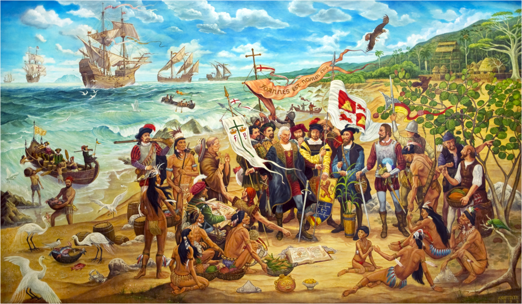 descubrimiento de puerto rico pintura