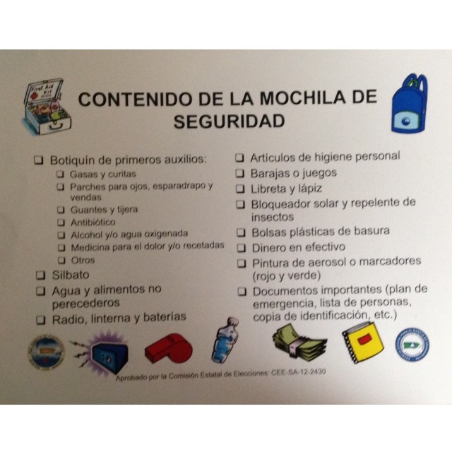 mochila de seguridad