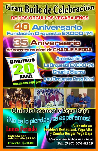 ANUNCIO BAILE ORQUESTA EXODO 74