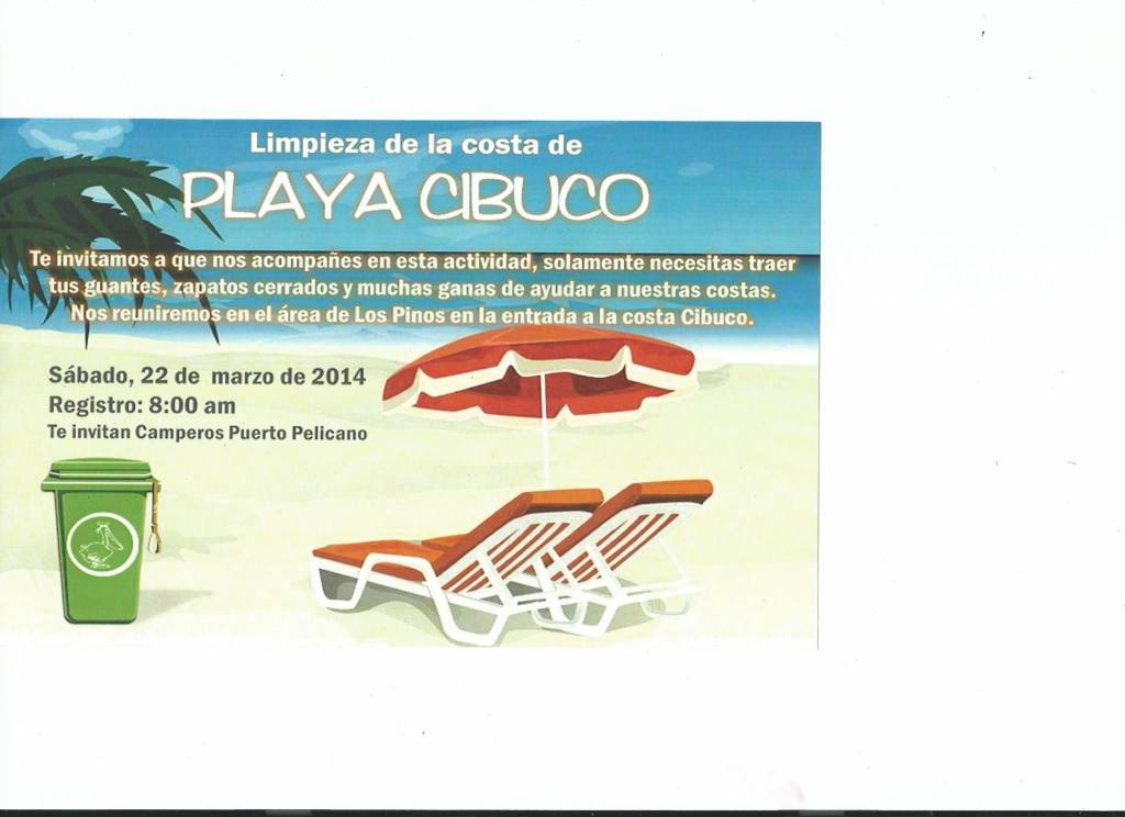 ANUNCIO LIMPIEZA A PLAYA CIBUCO