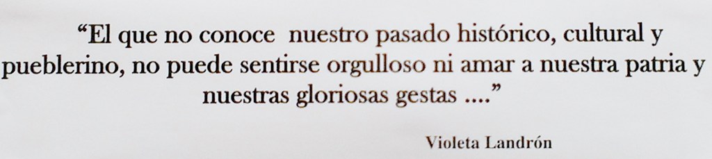 VIOLETA LANDRON CITA SOBRE LA HISTORIA