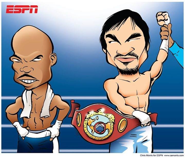 caricatura de pacquiao y bradley