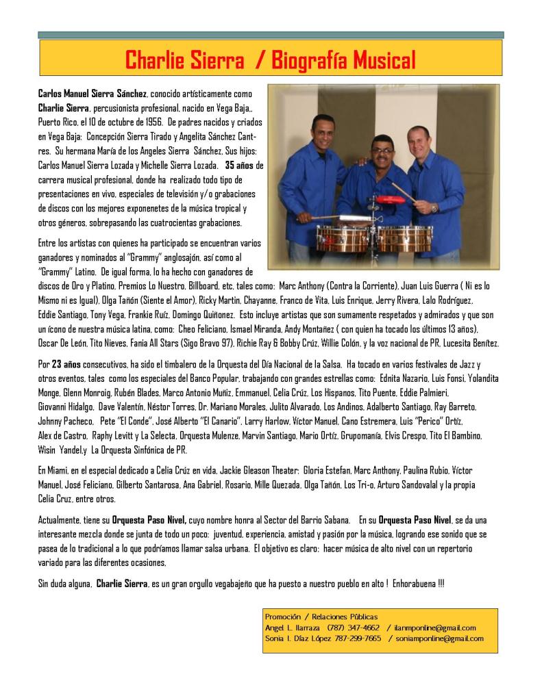 Charlie Sierra, Biografia Musical