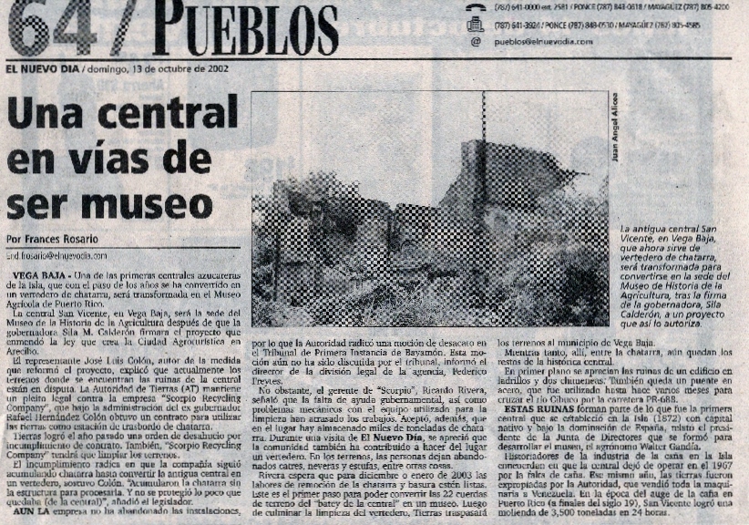 Historia Cultural de Vega Baja San Vicente como museo 20121019