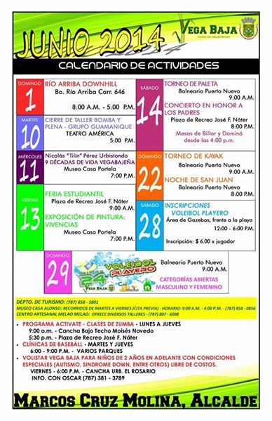 calendario municipal de junio