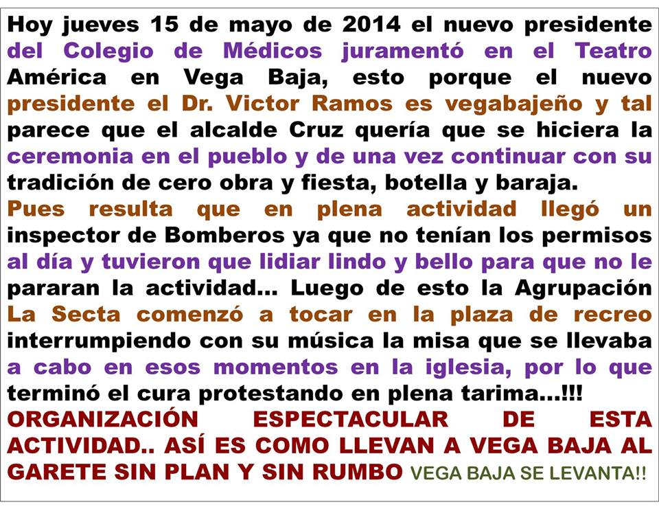 Memoria del jueves 15 de mayo por Vega Baja PNP