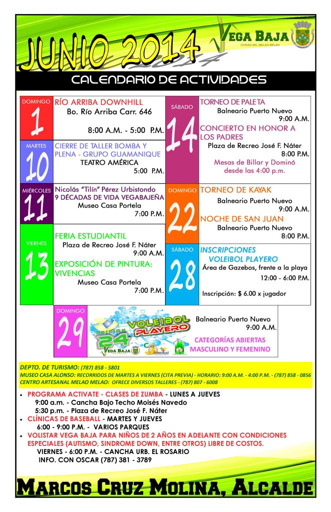 Calendario de Actividades JUNIO
