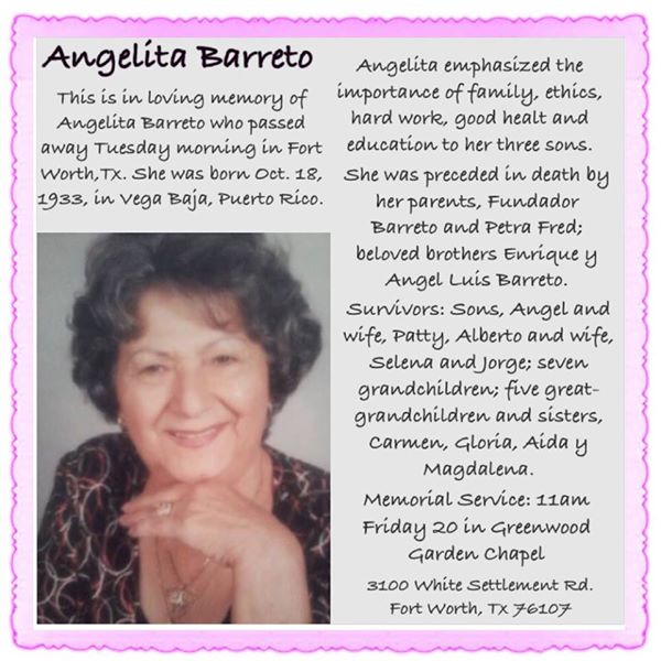 LUZ NELLY BARRETO ANGELITA BARRETO