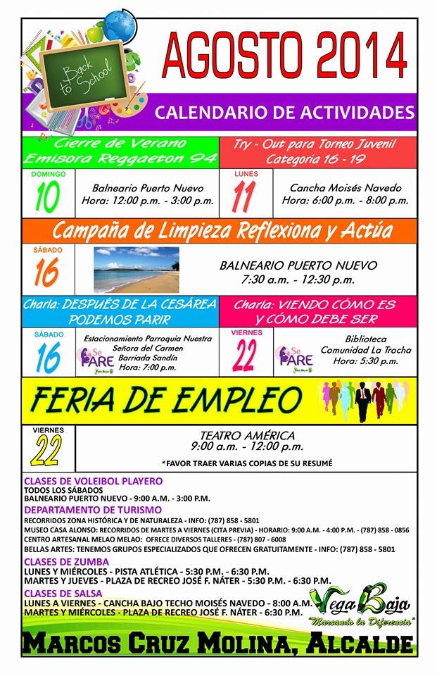 calendario de agosto 2014