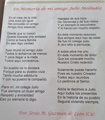 POEMA A JULIO MELENDEZ