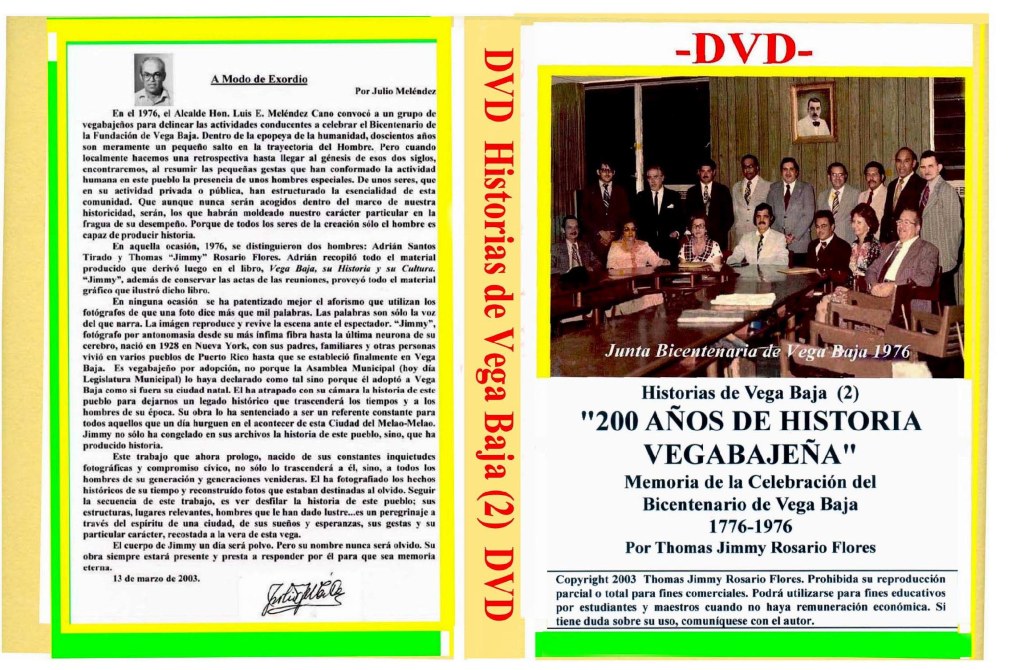 001-0 Carátula DVD 7x10 Vol 2 Bicentenario 1976 Vega Baja