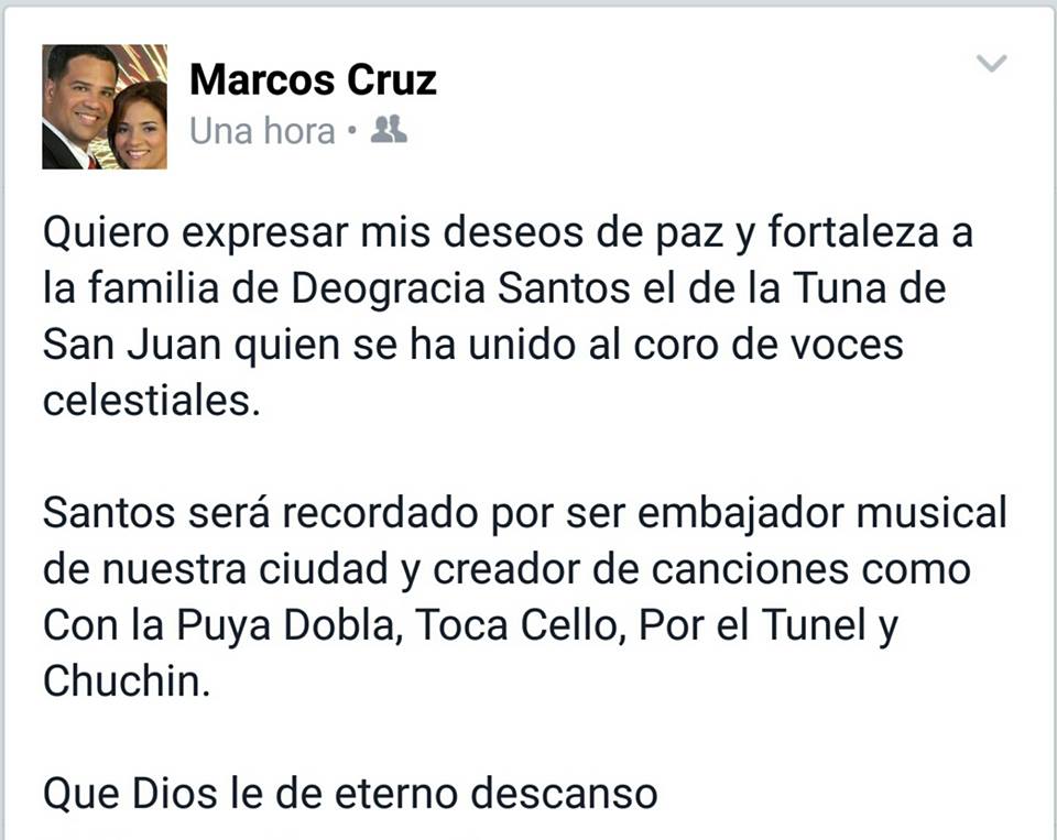 Contestacion de marcos Cruz a entierro de Santo