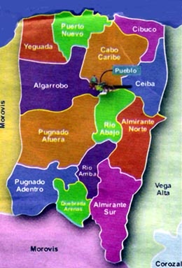 MAPA DE BARRIOS DE VEGA BAJA