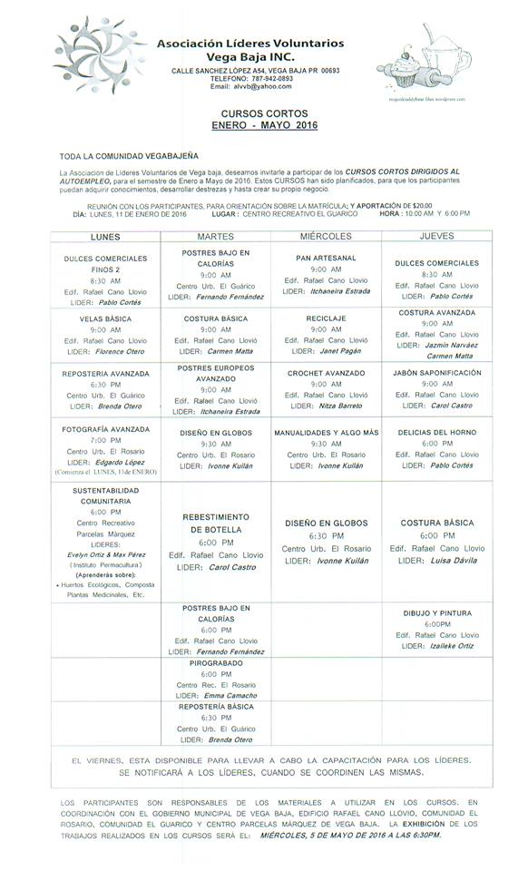 CURSOS DE AUTOEMPLEO EN VEGA BAJA