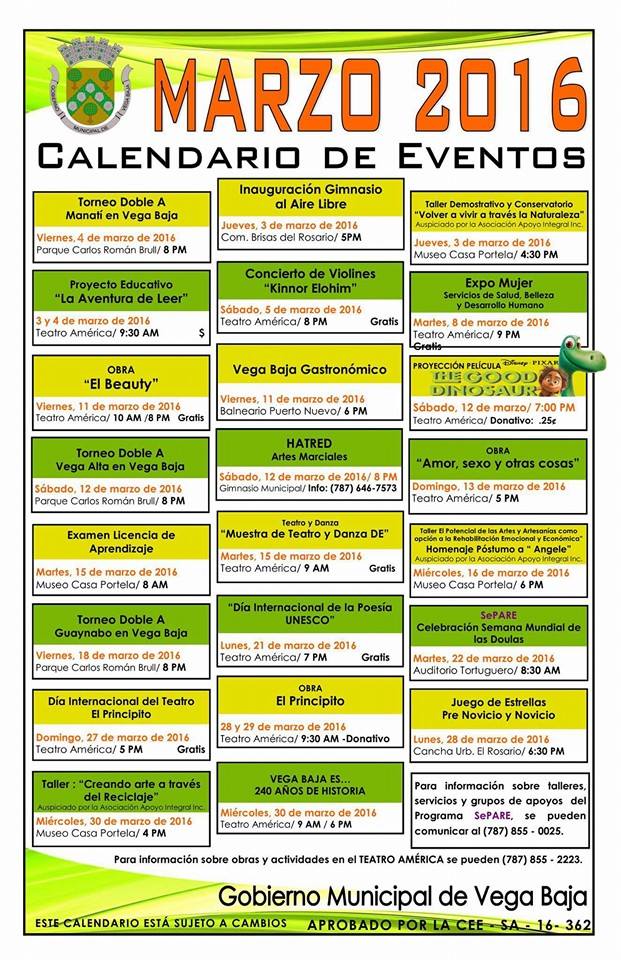 CALENDARIO DE MARZO GMVB