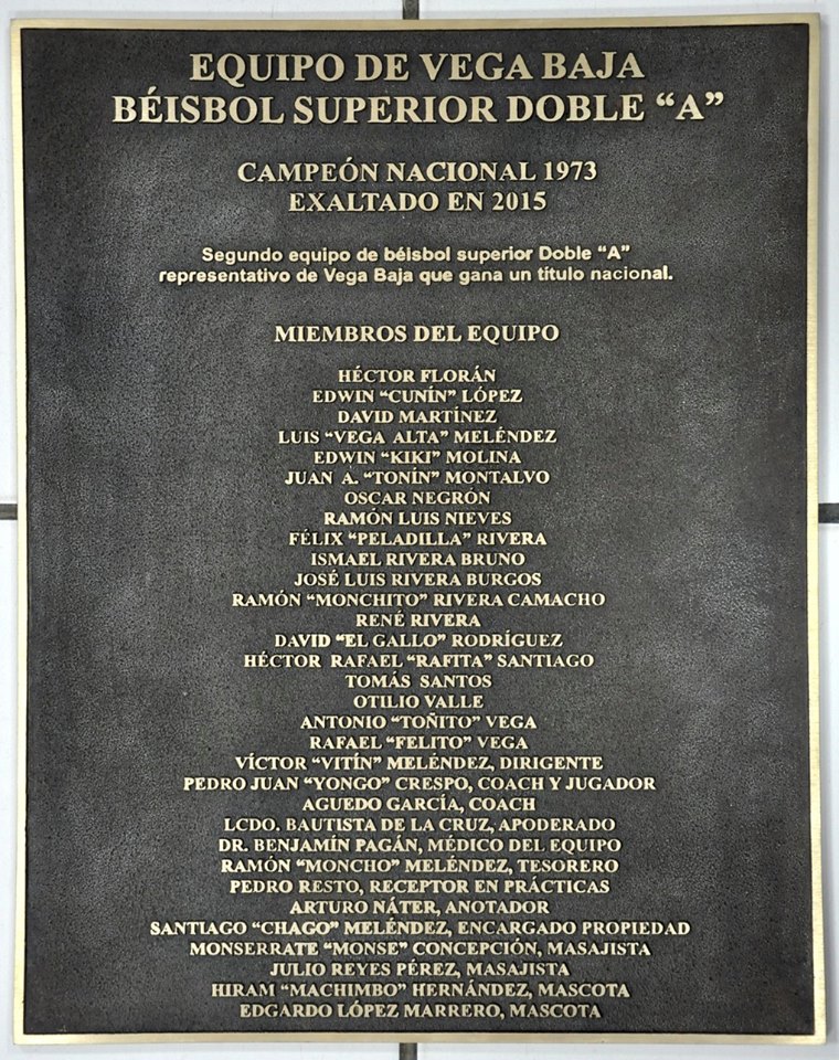 TARJA VEGA BAJA DOBLE A 1973