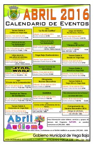 Calendario de Actividades ABRIL 2016